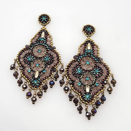 Ohrringe Bauchtanz aubergine, gold