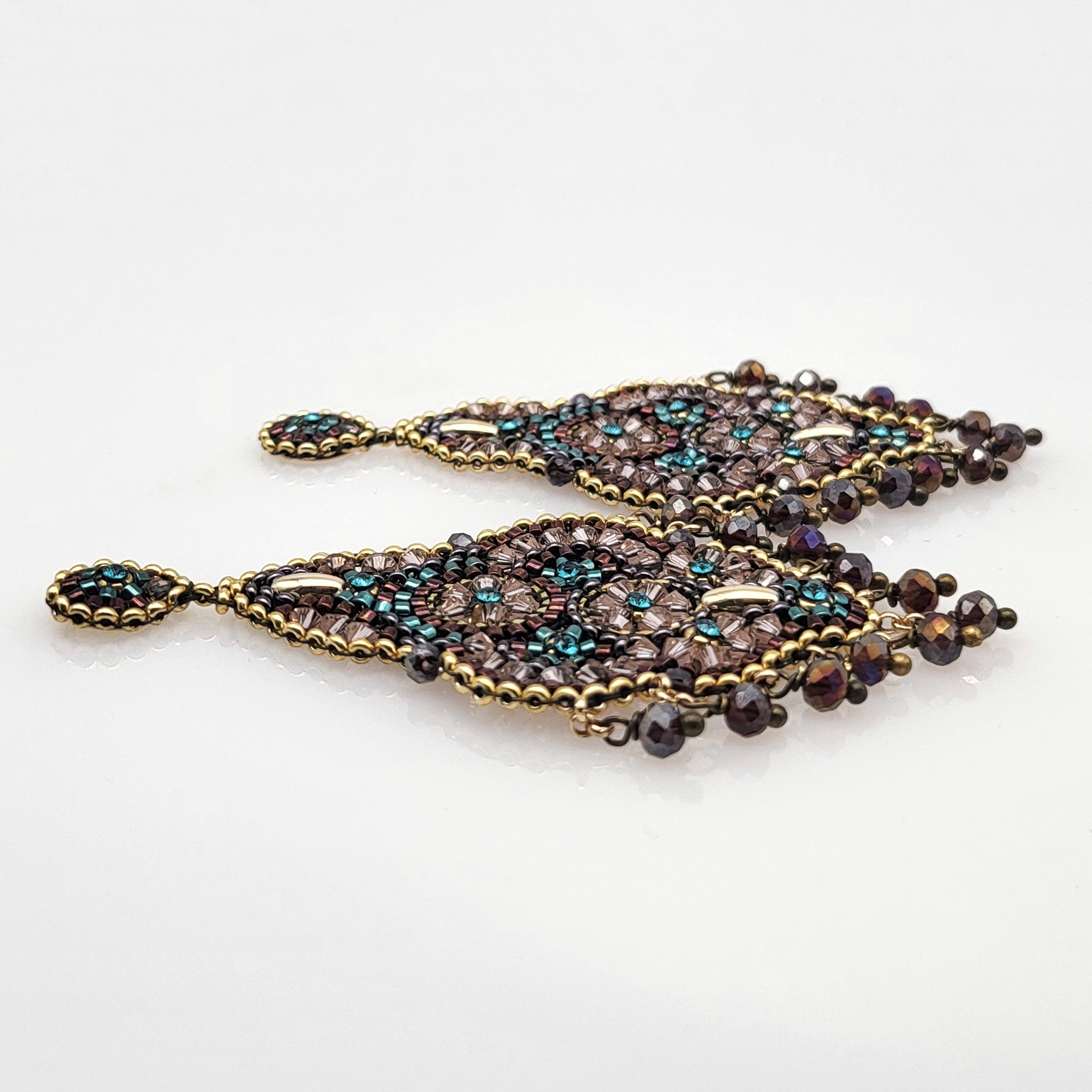 Ohrringe Bauchtanz aubergine, gold