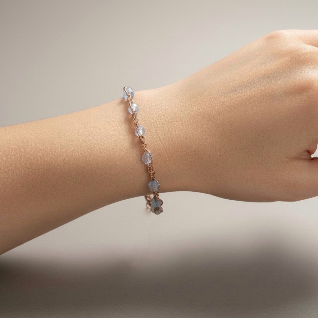 Armband all´uncinetto hellblau