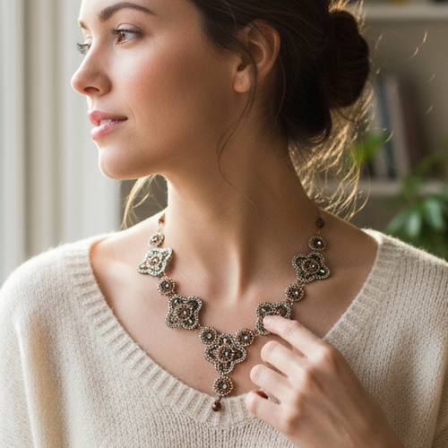 Halskette Treff silber, rosegold