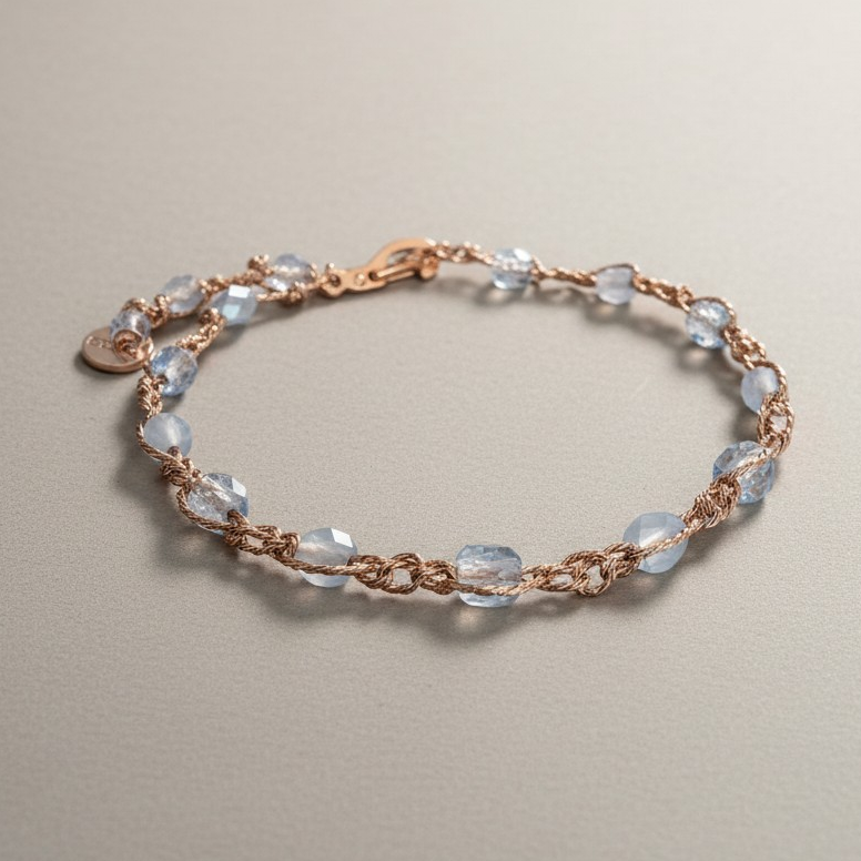 Armband all´uncinetto hellblau